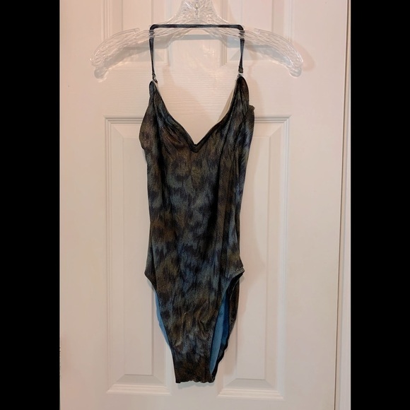 Gottex halter 1-pc swimsuit w/sarong, size 10 - Picture 1 of 8